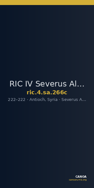 RIC IV Severus Alexander 266c — CANOA