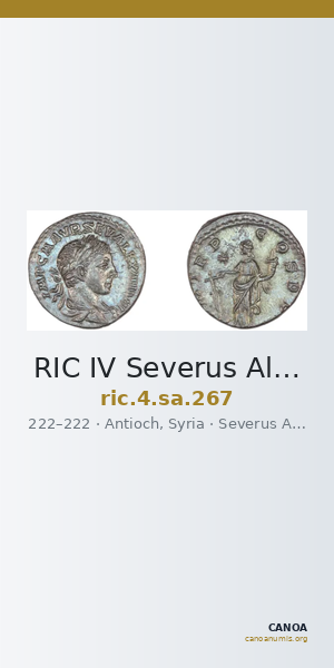 RIC IV Severus Alexander 267 — CANOA