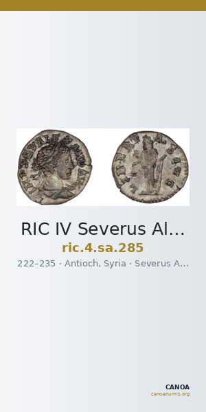 RIC IV Severus Alexander 285 — CANOA