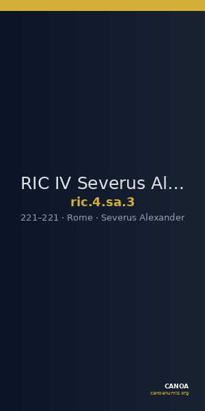 RIC IV Severus Alexander 3 — CANOA