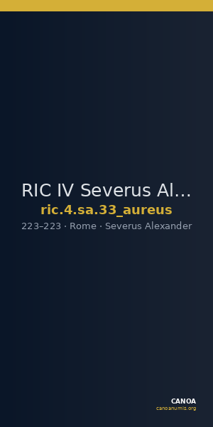 RIC IV Severus Alexander 33 (aureus) — CANOA