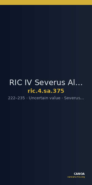 RIC IV Severus Alexander 375 — CANOA