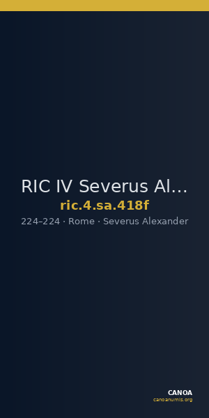 RIC IV Severus Alexander 418f — CANOA