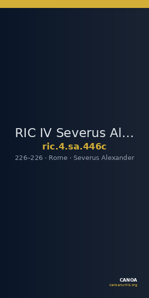 RIC IV Severus Alexander 446c — CANOA