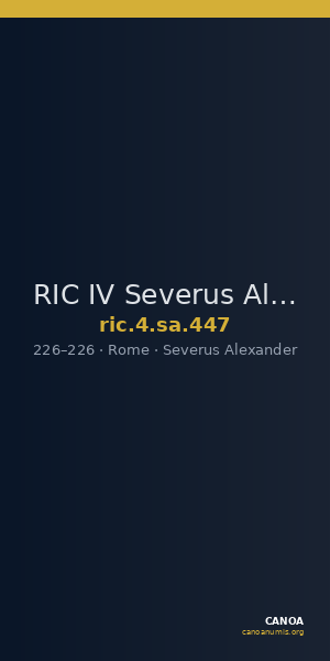 RIC IV Severus Alexander 447 — CANOA