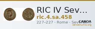 RIC IV Severus Alexander 458 — CANOA