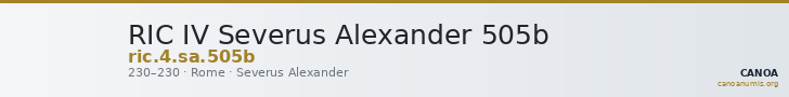 RIC IV Severus Alexander 505b — CANOA