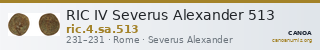 RIC IV Severus Alexander 513 — CANOA