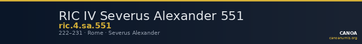 RIC IV Severus Alexander 551 — CANOA