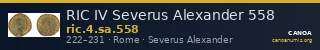 RIC IV Severus Alexander 558 — CANOA
