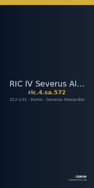 RIC IV Severus Alexander 572 — CANOA