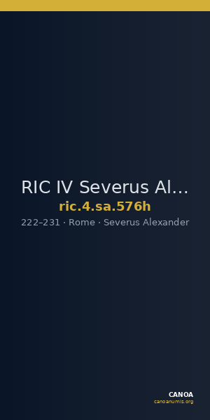 RIC IV Severus Alexander 576h — CANOA