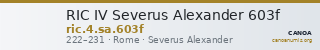 RIC IV Severus Alexander 603f — CANOA