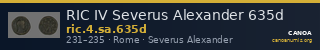 RIC IV Severus Alexander 635d — CANOA