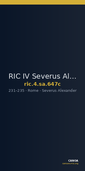 RIC IV Severus Alexander 647c — CANOA