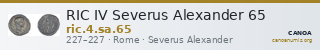 RIC IV Severus Alexander 65 — CANOA