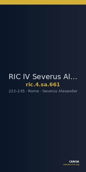 RIC IV Severus Alexander 661 — CANOA