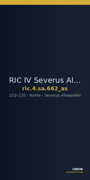 RIC IV Severus Alexander 662 (as) — CANOA