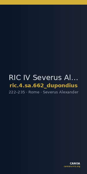 RIC IV Severus Alexander 662 (dupondius) — CANOA