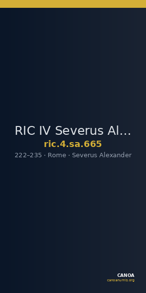 RIC IV Severus Alexander 665 — CANOA
