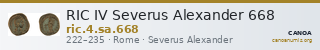 RIC IV Severus Alexander 668 — CANOA