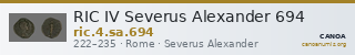 RIC IV Severus Alexander 694 — CANOA
