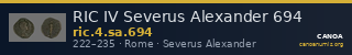 RIC IV Severus Alexander 694 — CANOA