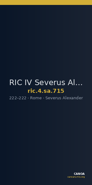 RIC IV Severus Alexander 715 — CANOA