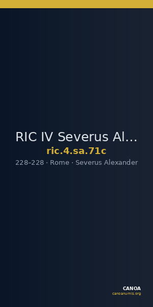 RIC IV Severus Alexander 71c — CANOA