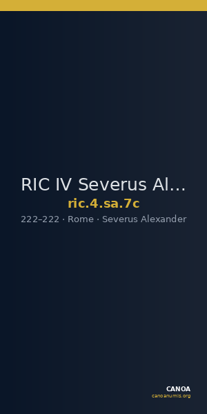RIC IV Severus Alexander 7c — CANOA