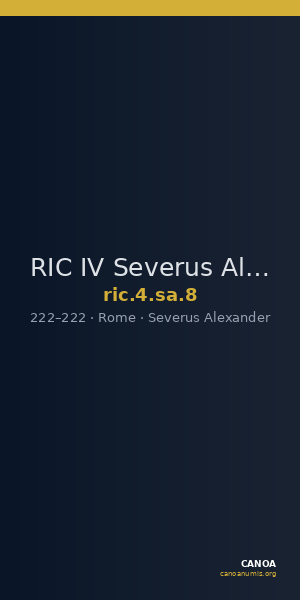 RIC IV Severus Alexander 8 — CANOA