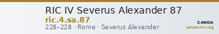 RIC IV Severus Alexander 87 — CANOA