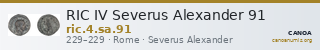 RIC IV Severus Alexander 91 — CANOA