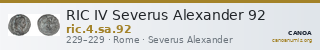 RIC IV Severus Alexander 92 — CANOA