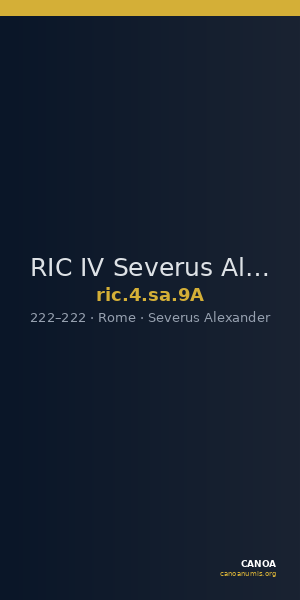 RIC IV Severus Alexander 9A — CANOA