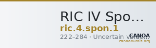 RIC IV Sponsianus 1 — CANOA