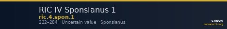 RIC IV Sponsianus 1 — CANOA