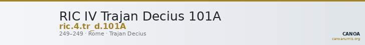 RIC IV Trajan Decius 101A — CANOA