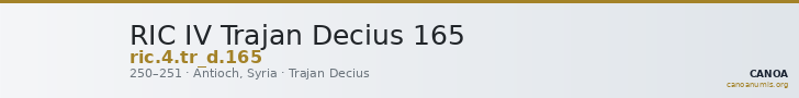 RIC IV Trajan Decius 165 — CANOA