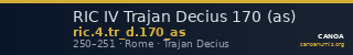 RIC IV Trajan Decius 170 (as) — CANOA