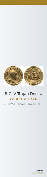RIC IV Trajan Decius 177A — CANOA