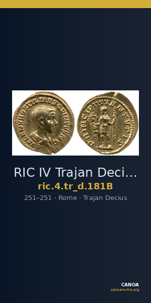 RIC IV Trajan Decius 181B — CANOA