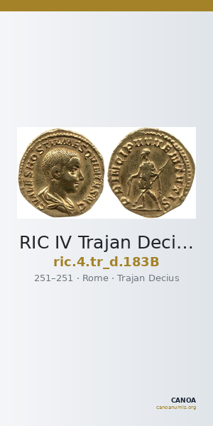 RIC IV Trajan Decius 183B — CANOA