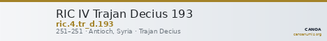 RIC IV Trajan Decius 193 — CANOA