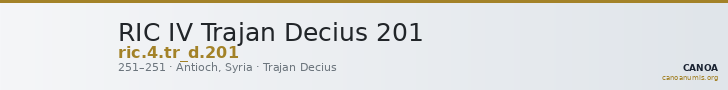 RIC IV Trajan Decius 201 — CANOA