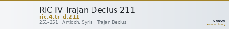 RIC IV Trajan Decius 211 — CANOA