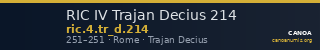 RIC IV Trajan Decius 214 — CANOA