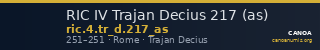 RIC IV Trajan Decius 217 (as) — CANOA