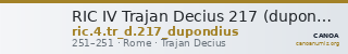 RIC IV Trajan Decius 217 (dupondius) — CANOA