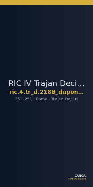 RIC IV Trajan Decius 218B (dupondius) — CANOA